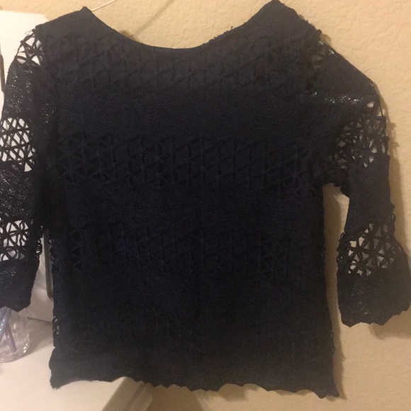 Navy Eyelet Shirt - Picture 2 of 2